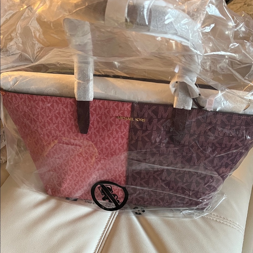 Michael Kors Two-Tone Pink and Purple Tote